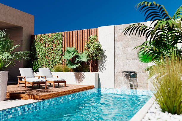 Modern residential swimming pool